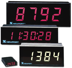 Large Display meters available in Totalizer, Rate, BCD, and Clock Versions